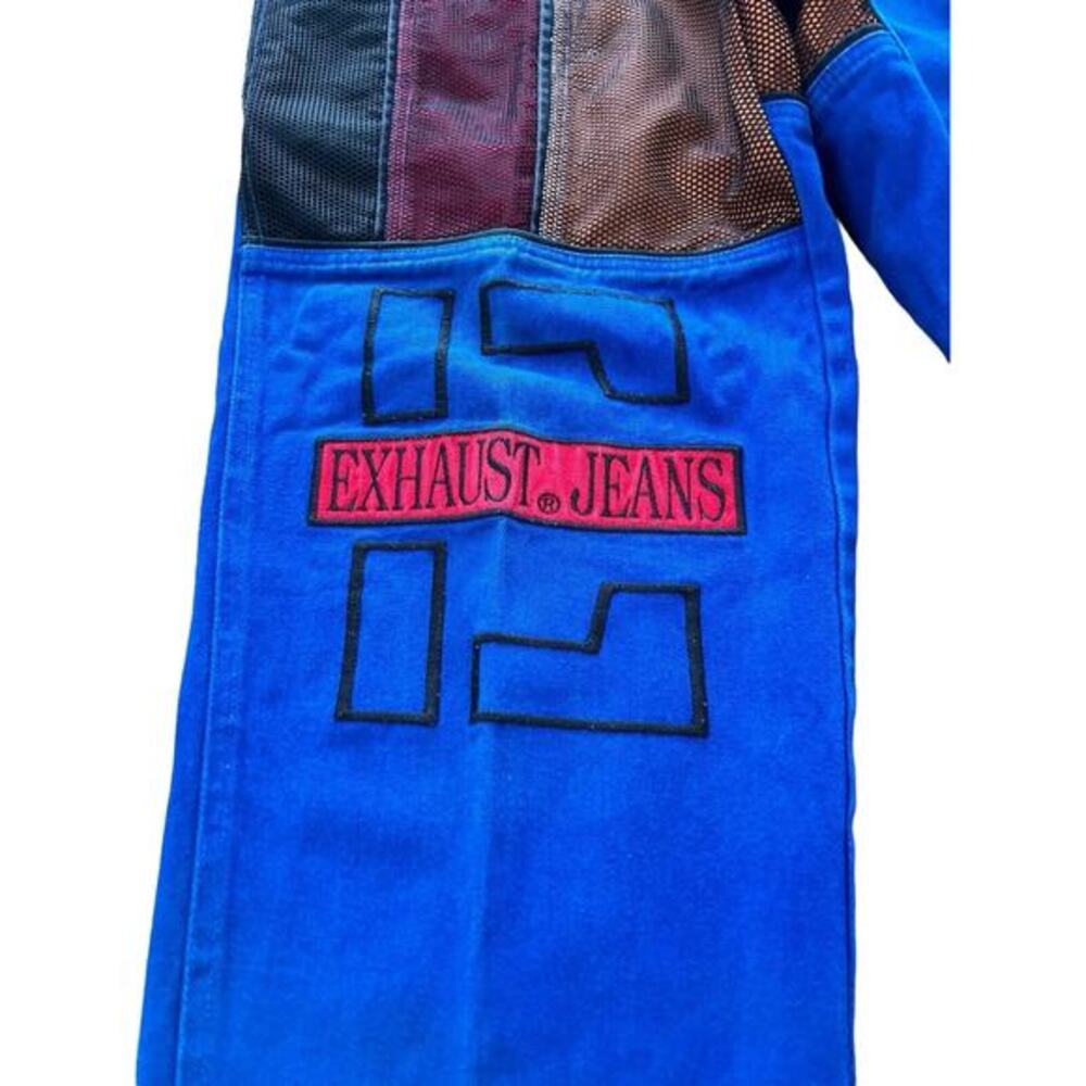 Vtg 90’s Exhaust Hip-Hop Jeans Mesh Art‎ Baggy Street JNCO Like Size 31 Blue